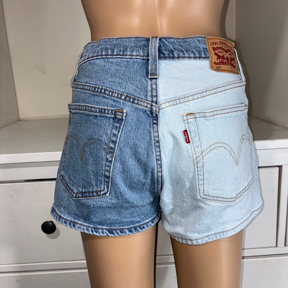 Levi's Two-Tone Denim Jean Shorts - Blue/Light Blue